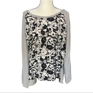 The Limited long sleeve gray & floral shirt xxl